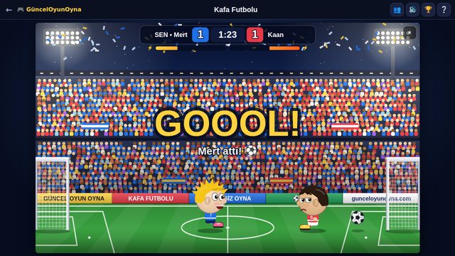 Kafa Futbolu gol sevinci ve sallanan file