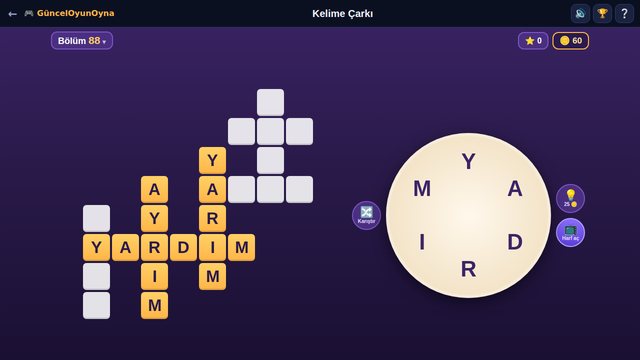 Kelime Çarkı harf çarkı ve bulmaca