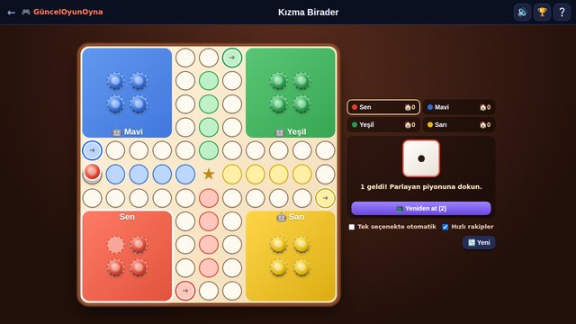 Kızma Birader oyun tahtası