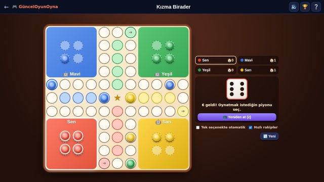 Kızma Birader piyon seçimi