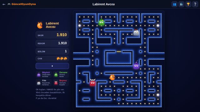 Labirent Avcısı neon labirentte Mırmır ve Gölgeler
