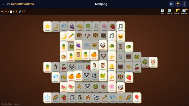 Mahjong Kaplumbağa yerleşimi