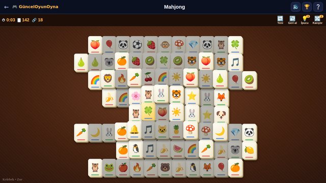 Mahjong Kelebek yerleşimi