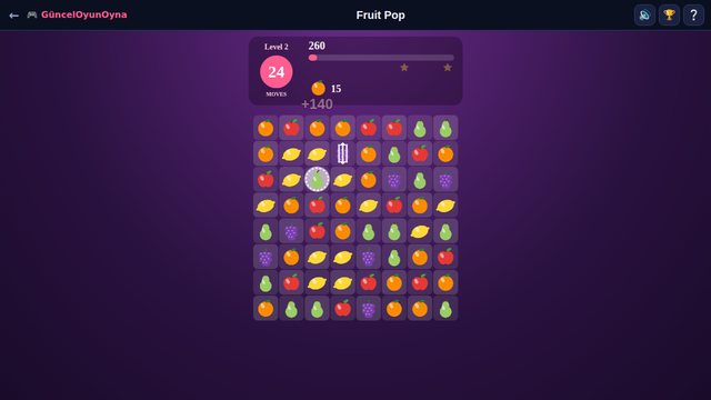 Fruit Pop game board