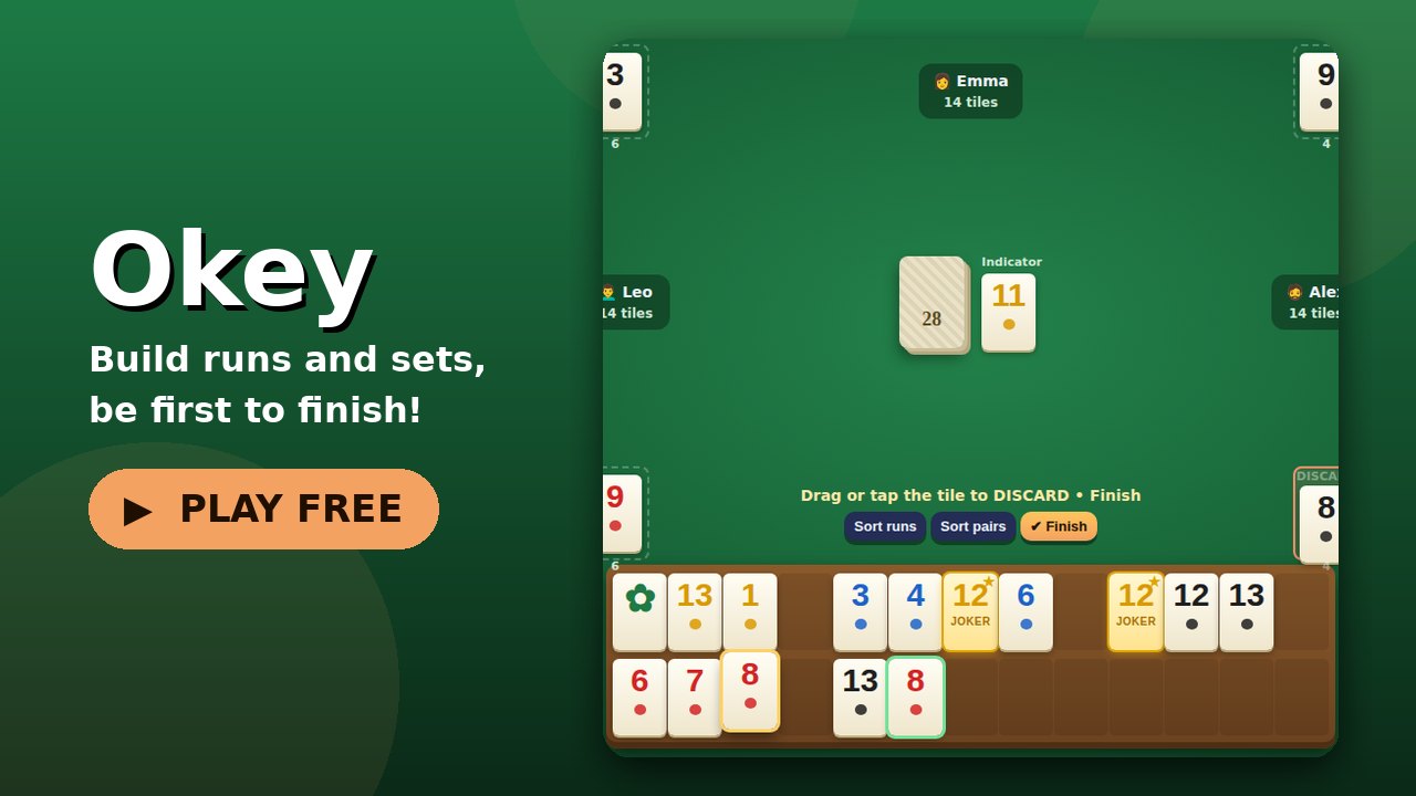 Okey game screen
