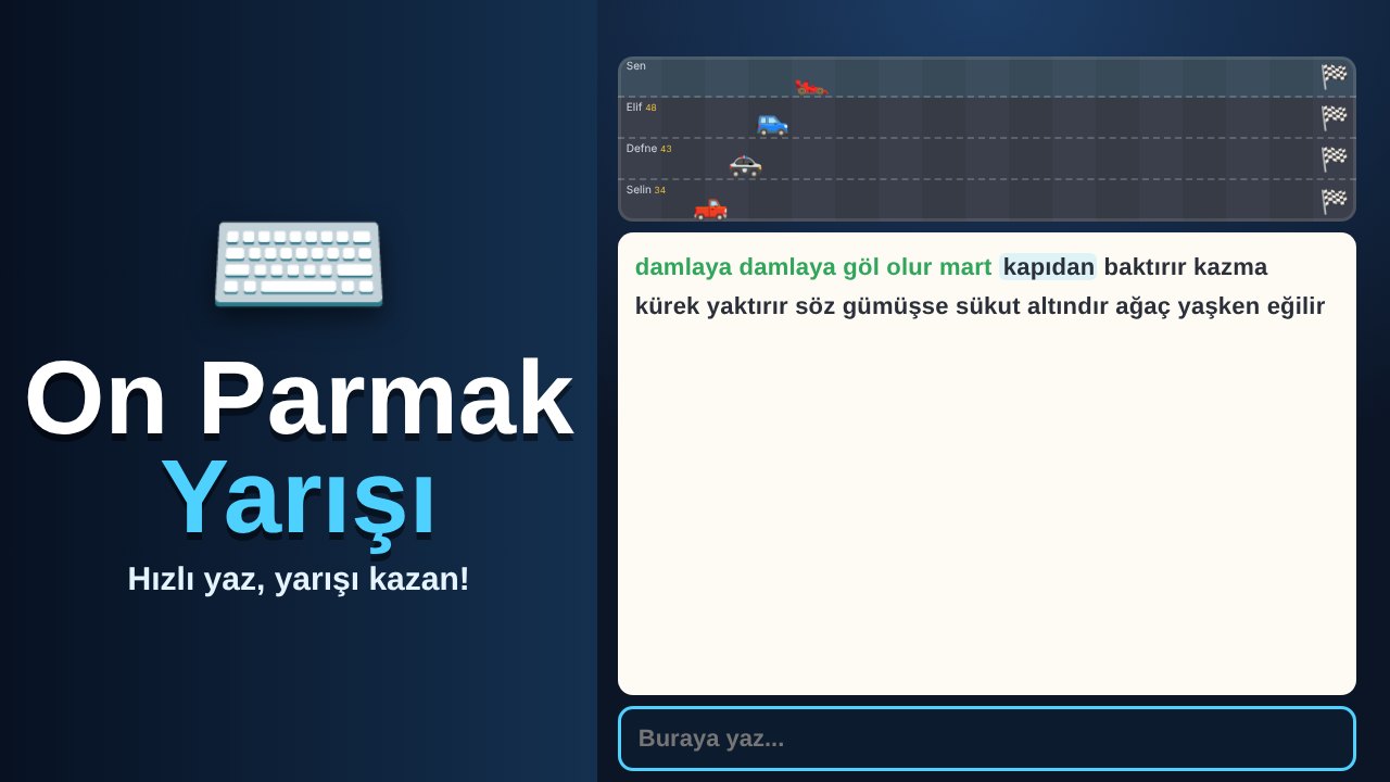On Parmak Yarışı oyun ekranı