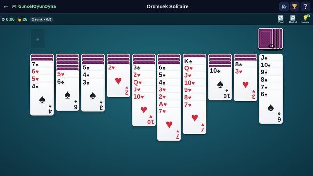 Örümcek solitaire oyun masası