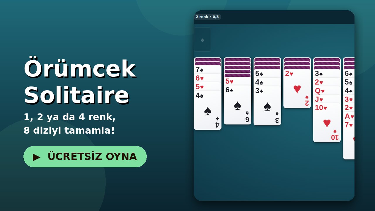 Örümcek Solitaire oyun ekranı