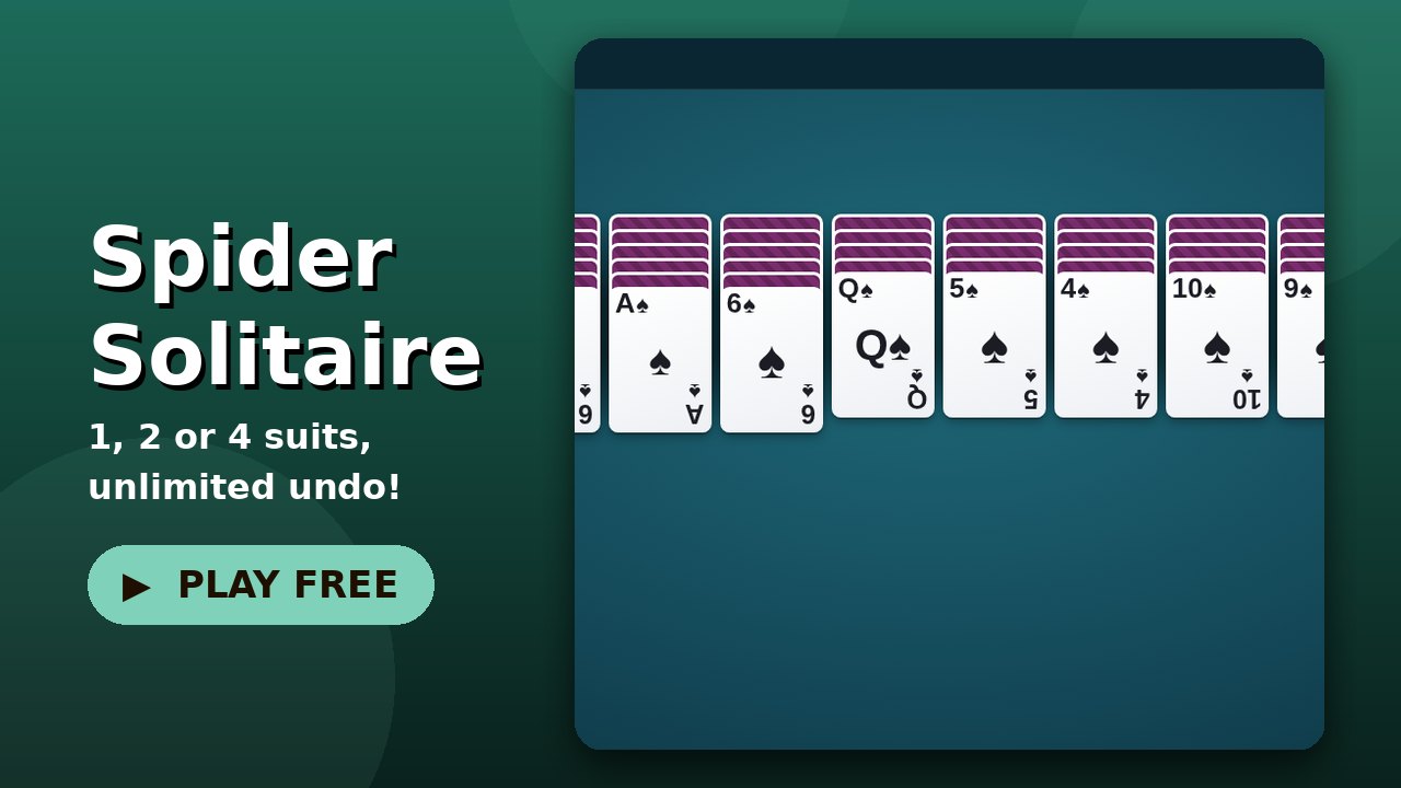 Spider Solitaire game screen
