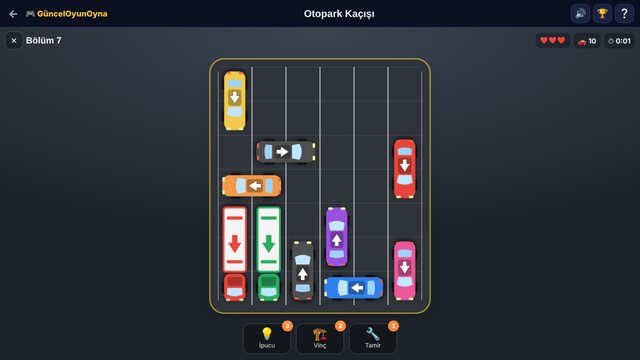 Otopark Kaçışı arabalarla dolu otopark