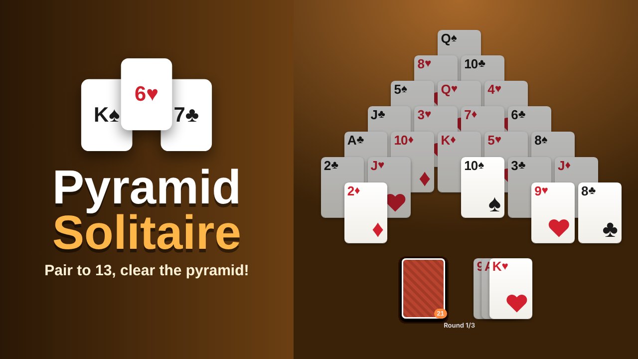 Pyramid Solitaire game screen