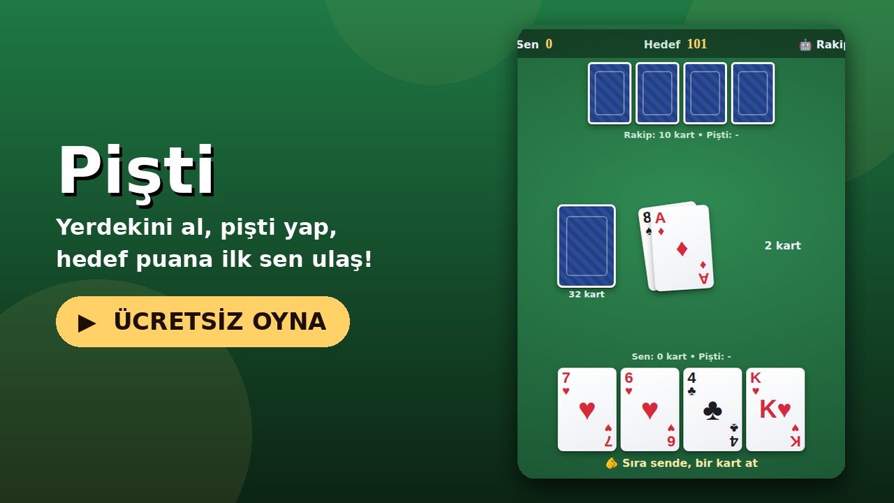 Pişti oyun ekranı