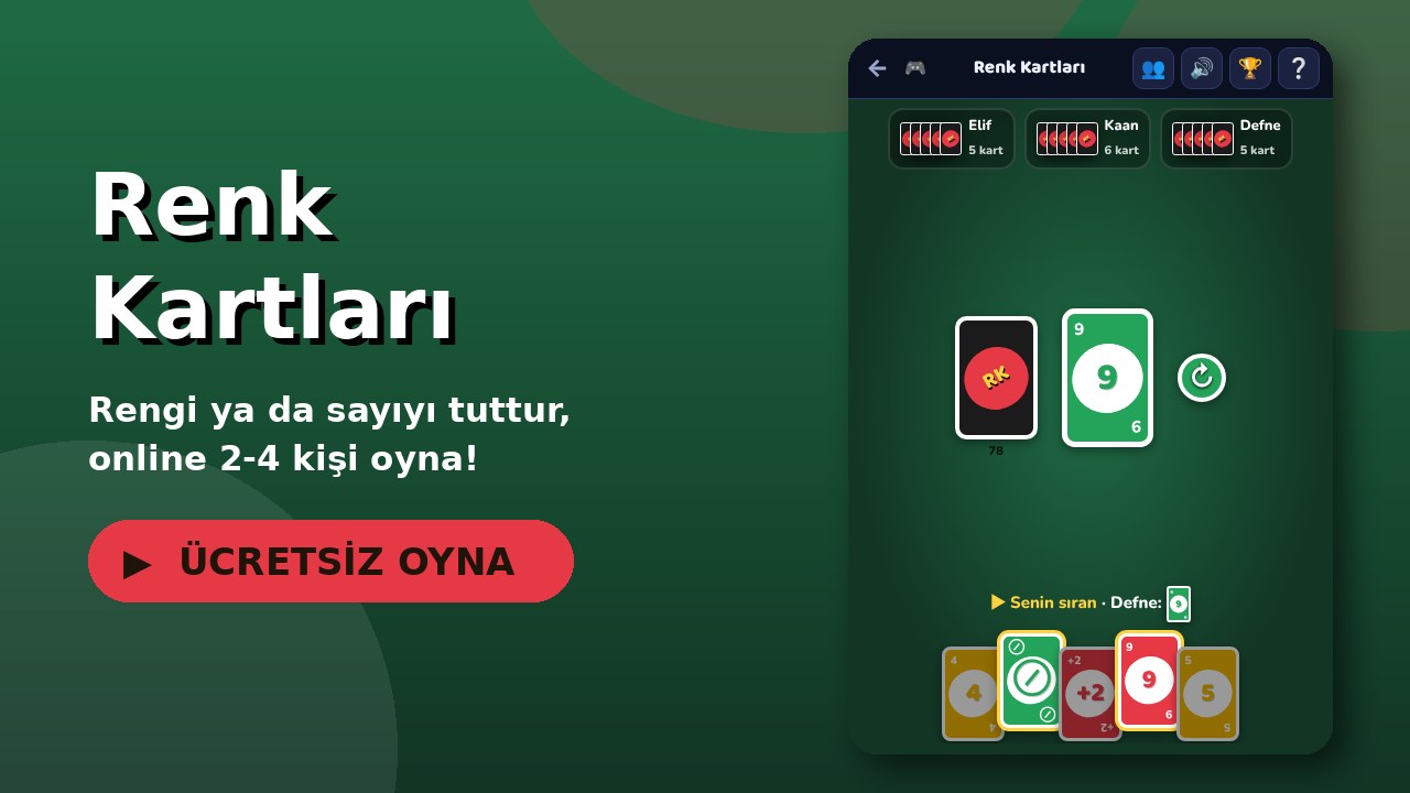 Renk Kartları oyun ekranı