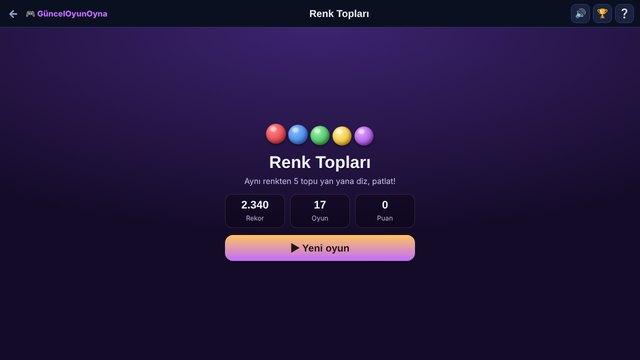 Renk Topları menü