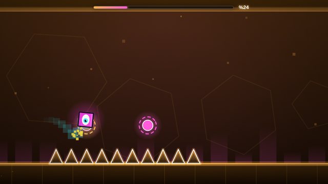 Sinir Küpü neon bölümde dikenlerin üstünden zıplayan küp