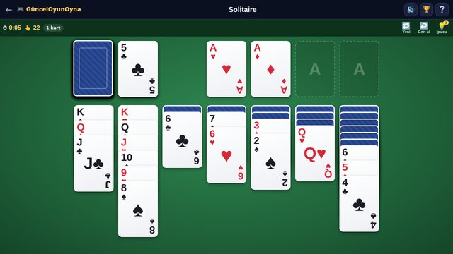 Solitaire oyun masası