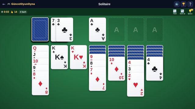 Solitaire 3 kart çekme modu