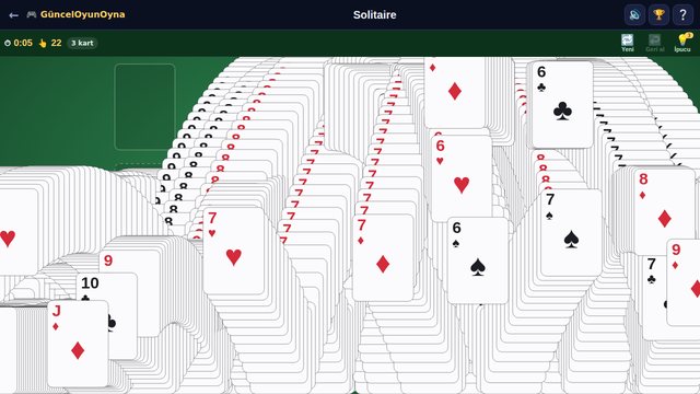 Solitaire kazanınca kart şelalesi