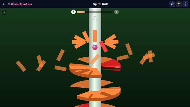 Spiral Kule dönen kule ve zıplayan top
