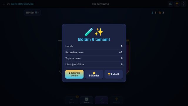 Su Sıralama bölüm tamamlandı