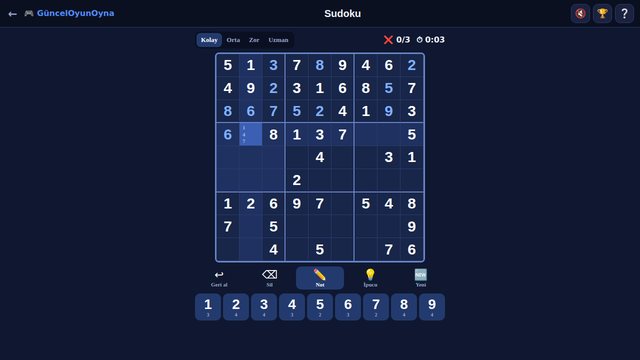 Sudoku çözüldü