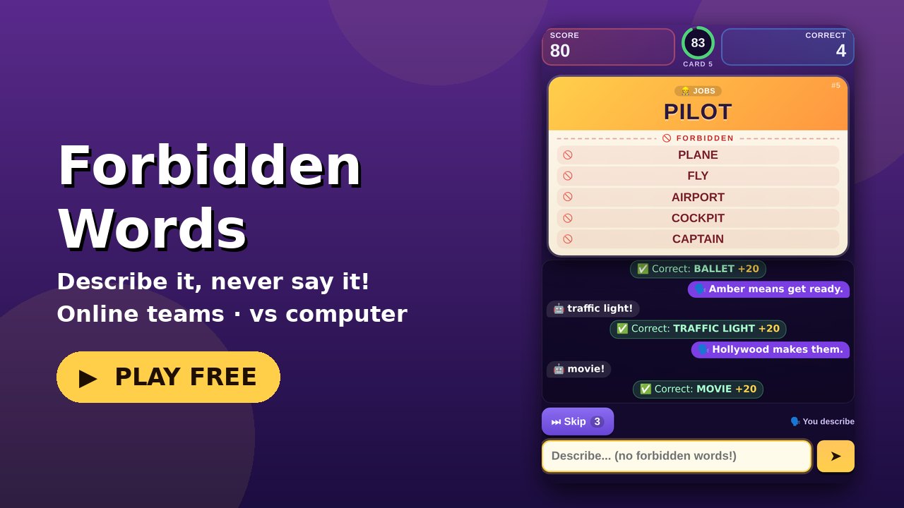Forbidden Words game screen