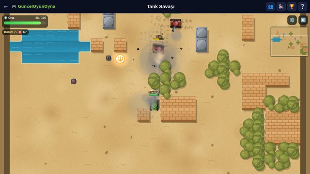 Tank Savaşı çöl arenasında çatışma