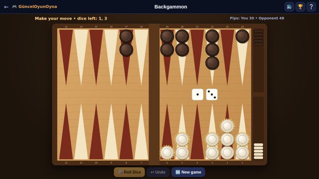 Backgammon bearing off