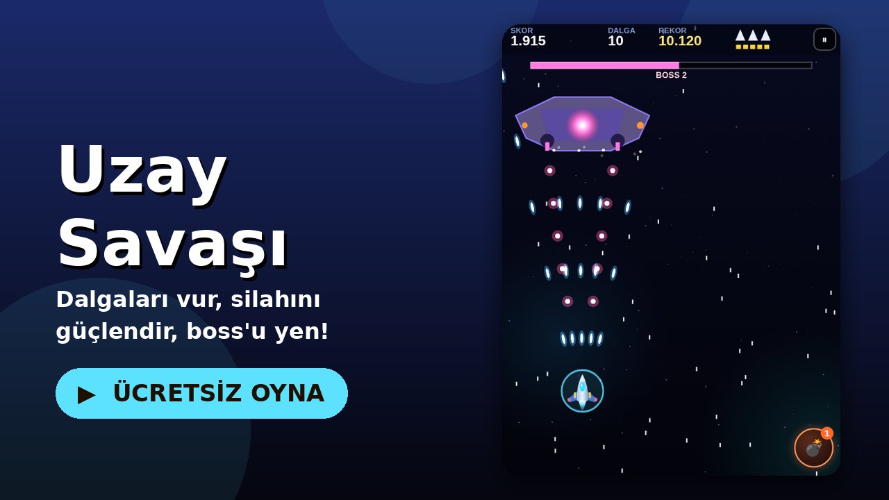 Uzay Savaşı oyun ekranı