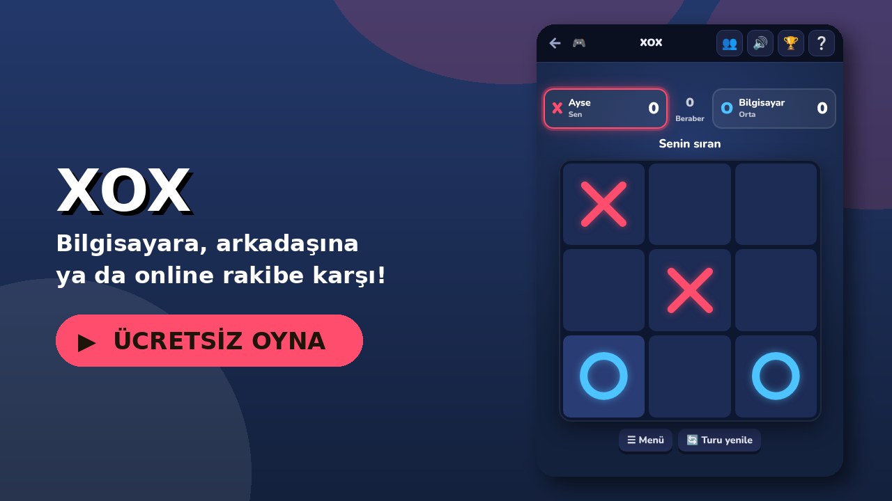 XOX oyun ekranı