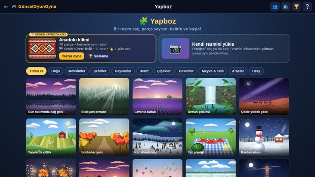 Yapboz resim galerisi ve günün yapbozu