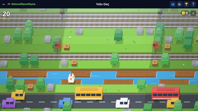 Yolu Geç nehirde kütüklerin ve nilüferlerin üzerinden atlama